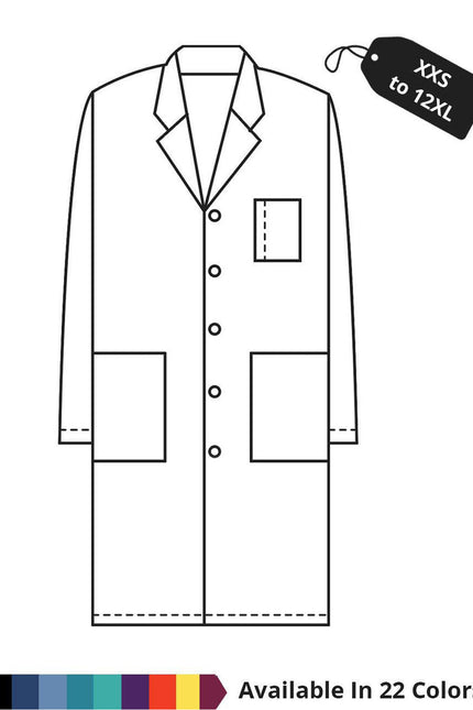 HeedFit Made To Order Unisex 40 Inches Snap Front Long Lab Coat