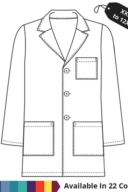 HeedFit Made To Order Men's 31 Inch Button Front Consultation Lab Coat