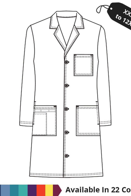 Made To Order Unisex 40 Inch Button Closure Medical Long Lab Coat