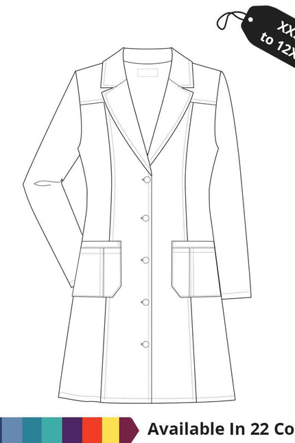 HeedFit Made To Order Women's 36 Inch Two Pocket Fashion Long Lab Coat