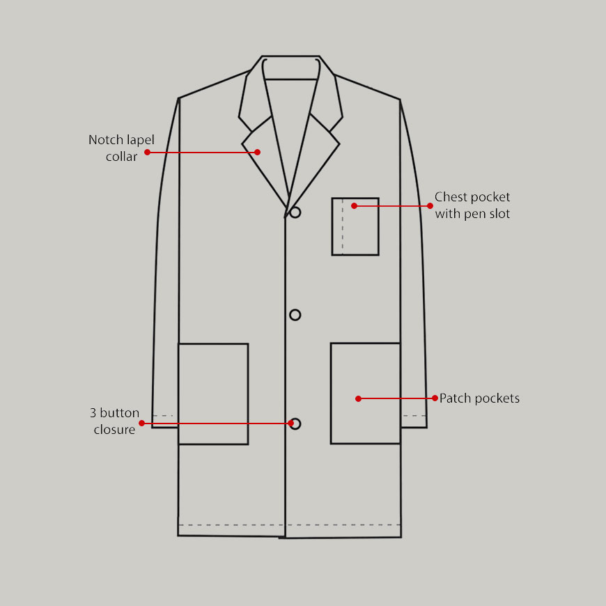 Heedfit Children White Lab Coat: HF-1103V4