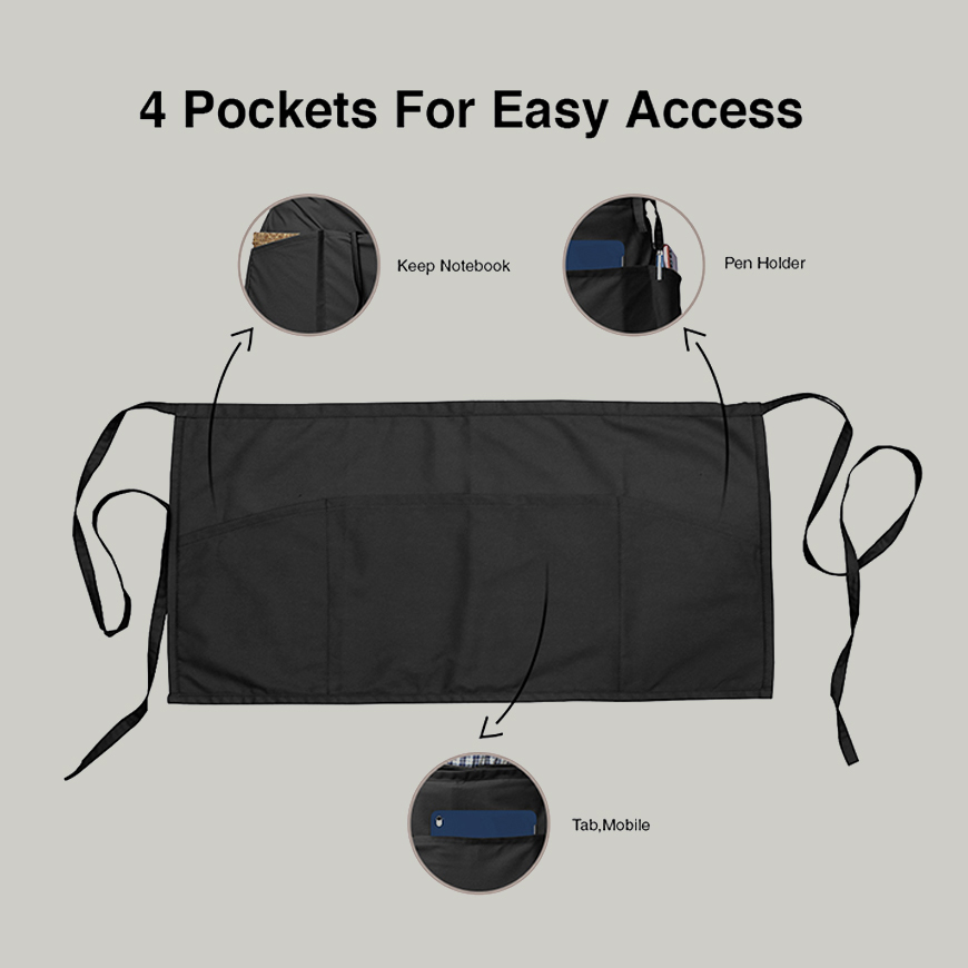 Heedfit Unisex 3 Pocket Waist Apron: HF-C001V3